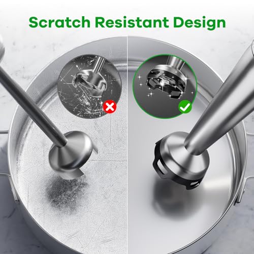 Handheld Immersion Blender Set 1100W, 5-in-1 Stick Emulsifier with Chopper, Whisk, and Frother - Ideal for Soup, Baby Food, Smoothies