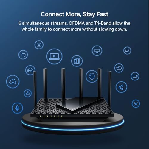 TP-Link AXE5400 Tri-Band Router, WiFi 6E, Gaming & Streaming, Gigabit Internet, 6GHz Band, Quad-Core CPU