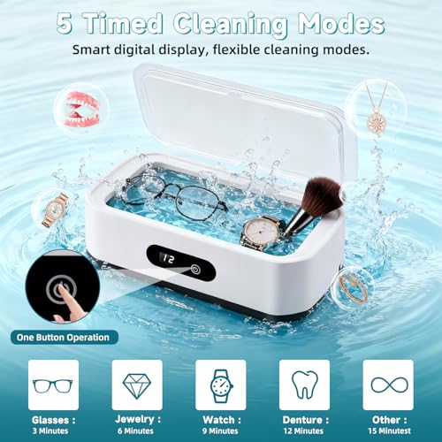 Sonic Jewelry Cleaner - 650ML Ultrasonic for Eyeglass, Watches