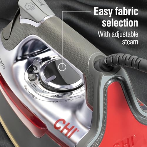 CHI Clothes Steam Iron: Powerful Steam, Temperature Guide, 1700W, Titanium Ceramic Soleplate
