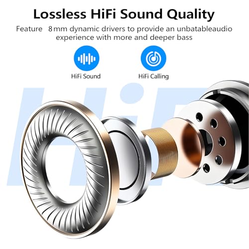 Kurdene Wireless Earbuds: Bluetooth 5.3, Deep Bass, Lightweight Headphones - Clear Calls, Sports Workout