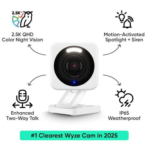 WYZE Cam v4 2.5K AI Security Camera for Home, Baby & Pets