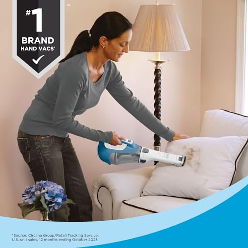 BLACK+DECKER AdvancedClean Cordless Handheld Vacuum for Home and Car Cleaning with Crevice Tool - Compact and Powerful