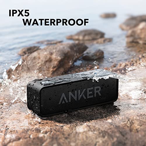 Anker Upgraded Bluetooth Speaker: Waterproof, Stereo Sound, 24H Playtime - Portable Wireless Speaker for iPhone, Samsung (Black)