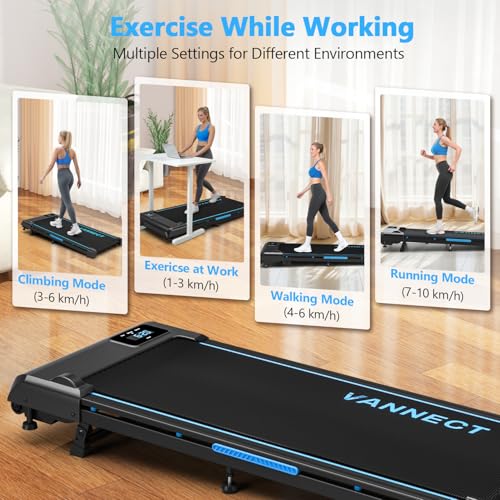 VANNECT 4-in-1 Walking Pad: Incline, 1-10KM/H Treadmill for Home, 330LBS Capacity, Portable Under Desk Running Machine