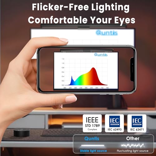 Quntis Wireless Monitor Light Bar: Remote Control, Eye Protection, Anti-Blue Light, 40cm Curved Computer Monitor Lamp