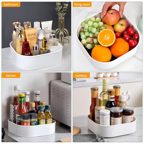 Semlos Lazy Susan Turntable Organizer for Kitchen Storage, 9" Revolving Spice Rack, Non-Slip Holder