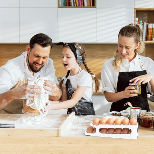 Space-saving Egg Holder: Auto Rolling Dispenser for 12 Eggs