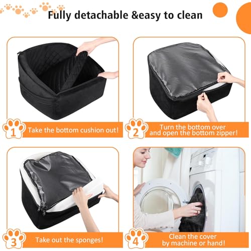 PetSafe Dog Car Seat: Cozy Washable Booster for Small-Medium Dogs, Under 30lbs, Travel Bed with Storage Pockets & Safety Belt