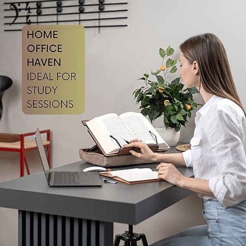 Vigo Wood Book Holder Stand - Enhance Reading Comfort with 5 Angles - Storage for Books, Tablets, Cookbooks