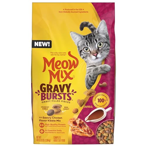 Meow Mix Chicken Dry Cat Food - Gravy Bursts, 3lb Bag