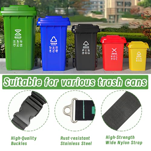 BearGuard Trash Can Locks - Heavy-Duty Straps for Animal-Proof Lid on 28-96 Gal Bins, Secure Buckle Against Raccoons