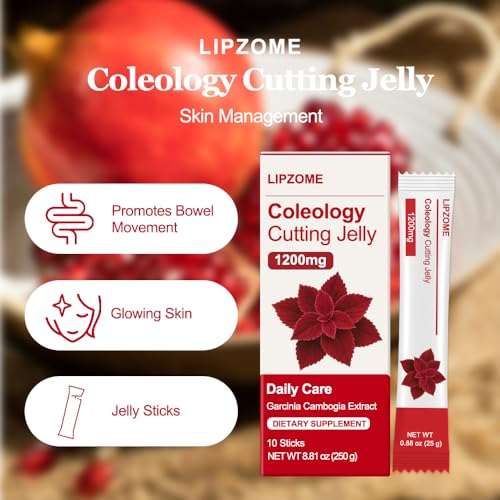 Coleology Garcinia Cambogia Chia Collagen Sticks for Detox & Digestion, Pomegranate Flavor, 10-Day Supply