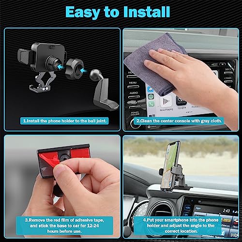 Toyota Tacoma Car Phone Holder 3rd Gen Dashboard Clip - Adjustable Stand & Mount for Smartphones