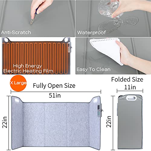 Foldable Space Heater: Quiet Office & Home Foot Warmer, Thermostat, Timer