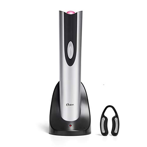 Oster Cordless Wine Opener: Electric with Foil Cutter, Silver