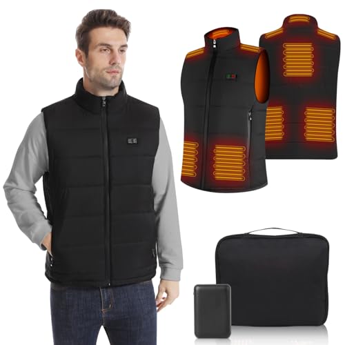 Rtdep Heated Vest: Men Women Battery Pack, 8 Heating Zones, Winter Warm Jacket