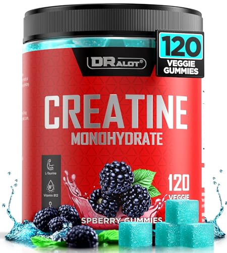Creatine Gummies for 15% More Strength & Energy, Pre-Workout Complex for Women & Men with 5000mg Creatine - Vegan