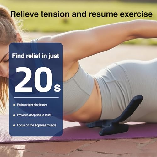 Hip Hook Psoas Release Tool - Adjustable for Pain Relief - Trigger Point Massage (Blue)