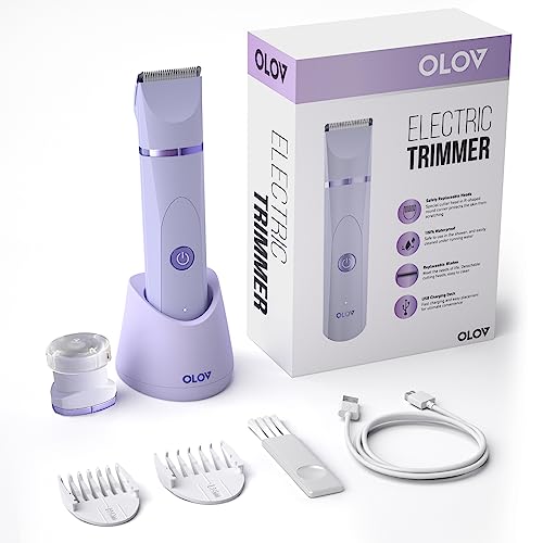 OLOV Electric Body Hair Trimmer: Groin & Bikini Groomer, Wet/Dry Shaver, USB Recharge, Waterproof Razor