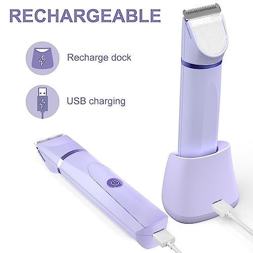 OLOV Electric Body Hair Trimmer: Groin & Bikini Groomer, Wet/Dry Shaver, USB Recharge, Waterproof Razor