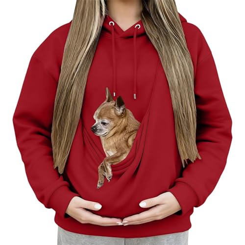 Sporty Hoodie for Men & Women, Yoga Sweatshirt with Pet Pouch