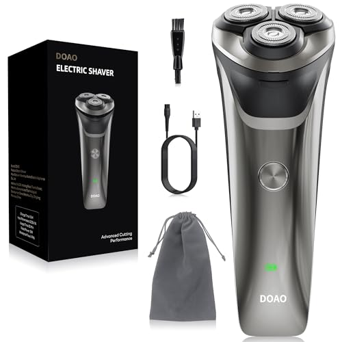 Waterproof Electric Razor for Men, Gentle on Skin, Wet & Dry Rotary Shaver, Pop-up Trimmer, Fast Charge - Ergonomic Men's Shaver