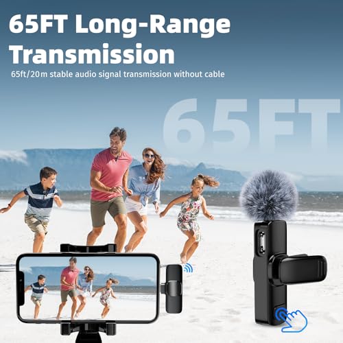 Lavalier Mic Set for iPhone & Android, 2 Mini Lapel Mics - Video Recording, Livestream, YouTube, Online Meeting, TikTok