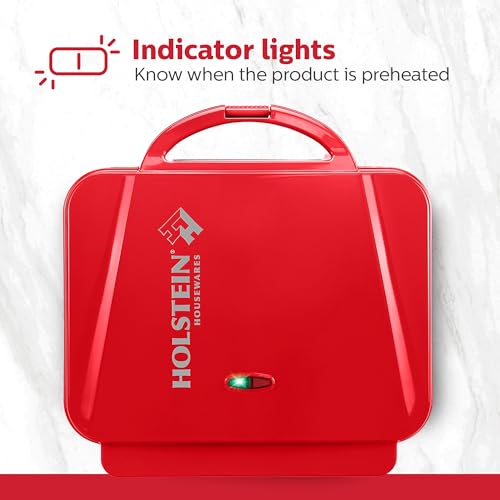 Holstein Cupcake Maker: Stainless Steel, Red, Quick Baking