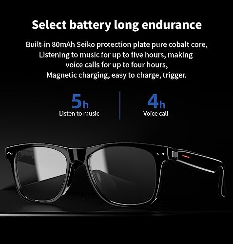 Brand Smart Audio Glasses: Bluetooth Speaker, UV400 Protection, Open Voice Control, Built-in Mic & Speakers, Music Calls, IPX4 Waterproof