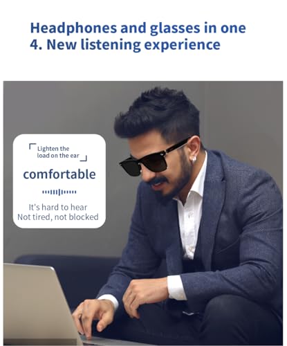 Brand Smart Audio Glasses: Bluetooth Speaker, UV400 Protection, Open Voice Control, Built-in Mic & Speakers, Music Calls, IPX4 Waterproof