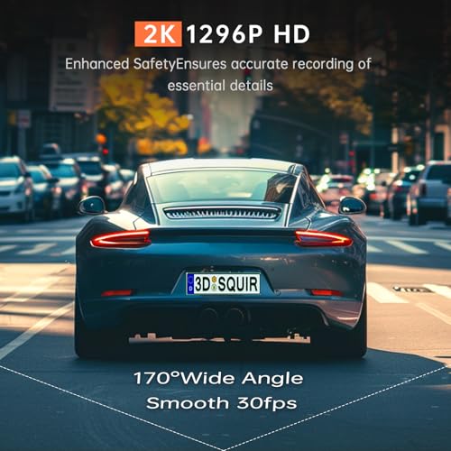 V300 WiFi Dash Cam for Cars, 1296P Front Camera, Night Vision