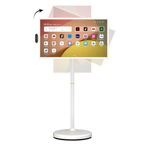 ApoloSign 32 inch Smart Portable TV: FHD, Android 14, Voice Remote, Swivel Rotation