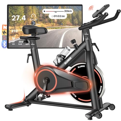 Spin Bike for Home Gym, Quiet Exercise Cycle with Comfortable Seat, Indoor Cardio Equipment