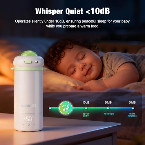 Baby Bliss Portable Bottle Warmer: Fast Heating, Precise Temp Control, Leak-Proof, USB Charge, Safety Lock - Ideal for Travel