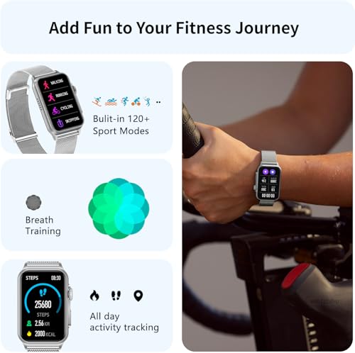 FITVII Nexa Fitness Tracker: Answer Calls, Blood Pressure, Oxygen, Heart Rate Monitor, 120+ Sport Modes, Step & Sleep Tracker