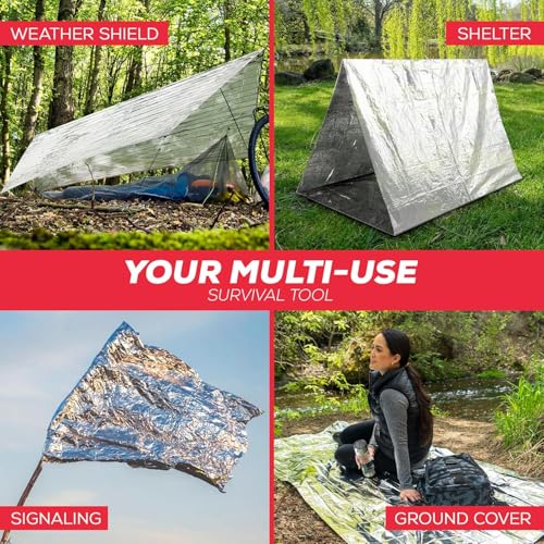 Space Mylar Blankets 4-Pack: Reusable Thermal Survival Gear