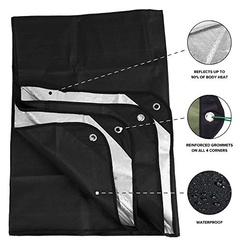 Arcturus Insulated Thermal Survival Blanket, 60x82 inch - Reflects 90% Body Heat, Waterproof, Windproof