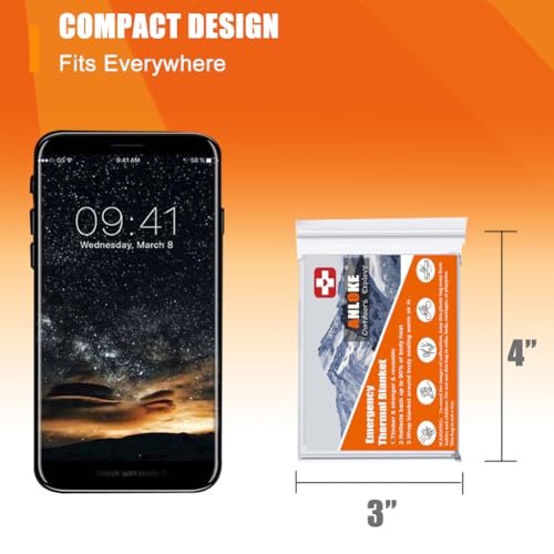 Mylar Thermal Blanket (10 Pack) - Gigantic Space Blanket for Survival & Camping, Heavy Duty First Aid Gear