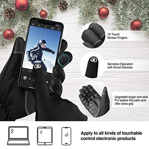 Winterial Waterproof Touchscreen Cold Weather Gloves for Men & Women, -10°F, Breathable