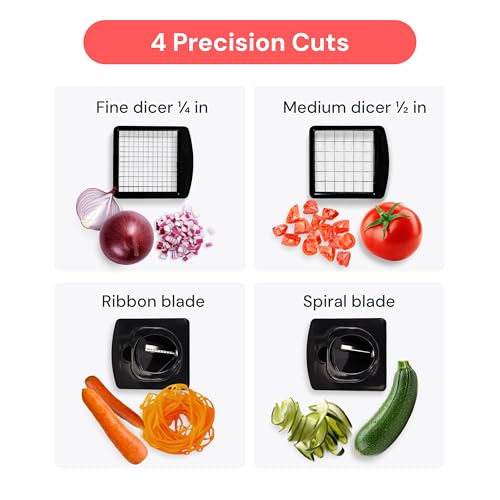Fullstar Pro Chopper: 4-in-1 Vegetable Spiralizer & Slicer