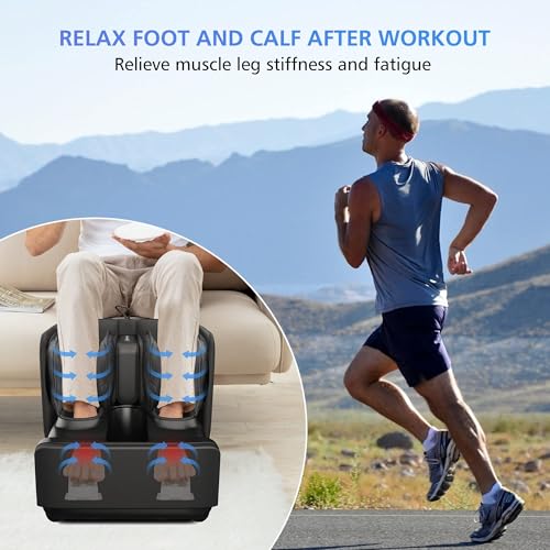 COMFIER Foot & Calf Massager with Heat, Shiatsu & Kneading for Feet, Ankle, Leg, Plantar Fasciitis - Relax Tired Muscles
