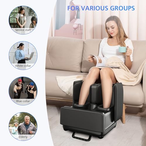 COMFIER Foot & Calf Massager with Heat, Shiatsu & Kneading for Feet, Ankle, Leg, Plantar Fasciitis - Relax Tired Muscles