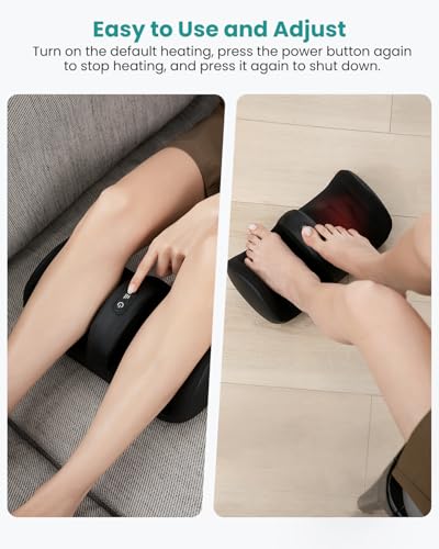 Nekteck Shiatsu Foot Massager with Heat, Roller Massage - Circulation Pain Relief, Office & Home - Lightweight & Compact