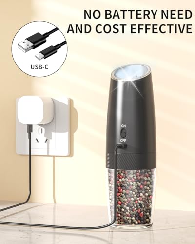 CIRCLE JOY Electric Salt & Pepper Grinder Set with LED Light