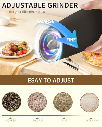CIRCLE JOY Electric Salt & Pepper Grinder Set with LED Light