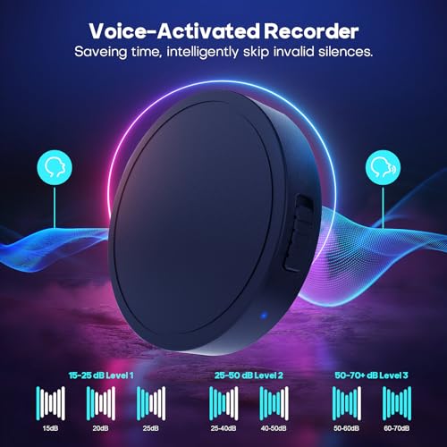 Elasound Voice Recorder: AI Noise Reduction, Portable Audio for Work, Lectures, Meetings, 100H Recording Device