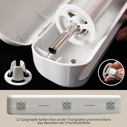 Cling Film Dispenser with Cutter for Aluminum Foil & Baking Paper