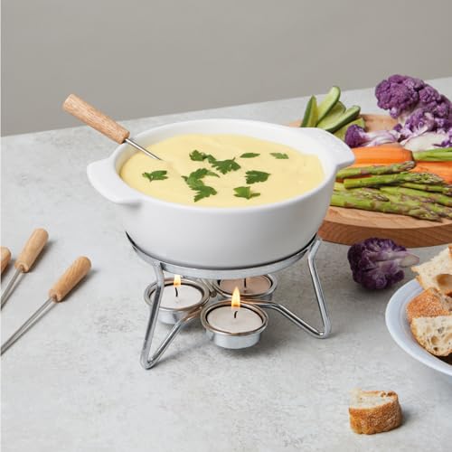 Boska Cheese Fondue Set: Microwave-Safe Ceramic Pot for 4