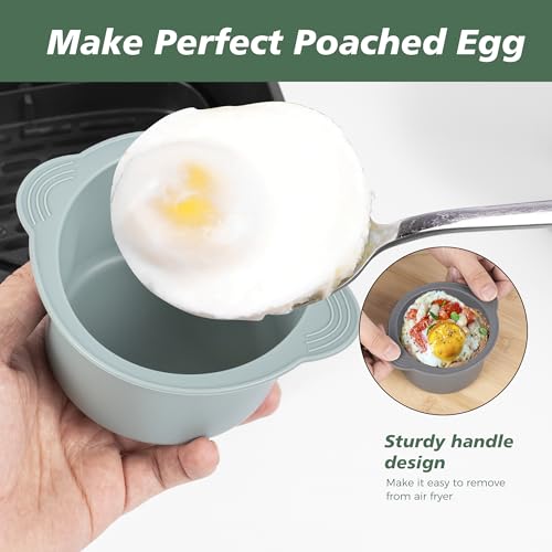 Silicone Air Fryer Egg Poachers 4Pcs Set for Baking Cakes & Fried Eggs